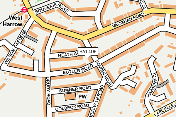 HA1 4DE map - OS OpenMap – Local (Ordnance Survey)