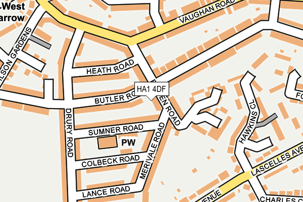 HA1 4DF map - OS OpenMap – Local (Ordnance Survey)