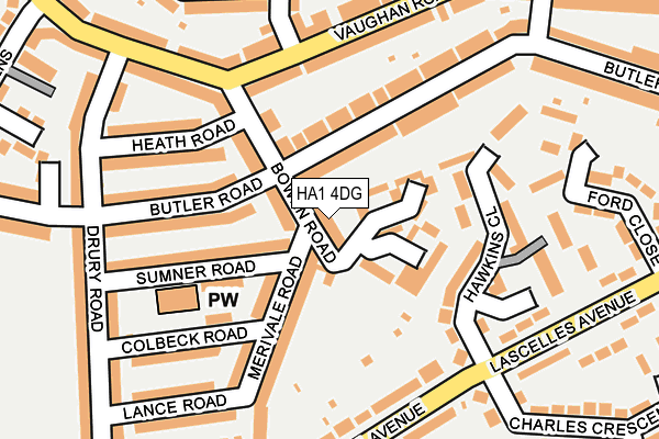 HA1 4DG map - OS OpenMap – Local (Ordnance Survey)