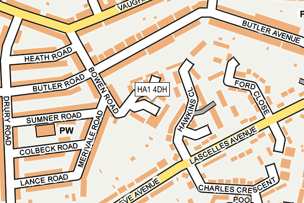HA1 4DH map - OS OpenMap – Local (Ordnance Survey)
