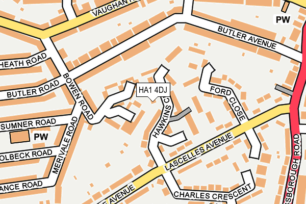 HA1 4DJ map - OS OpenMap – Local (Ordnance Survey)