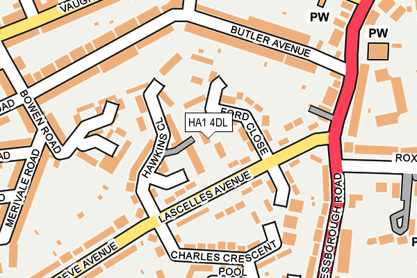 HA1 4DL map - OS OpenMap – Local (Ordnance Survey)