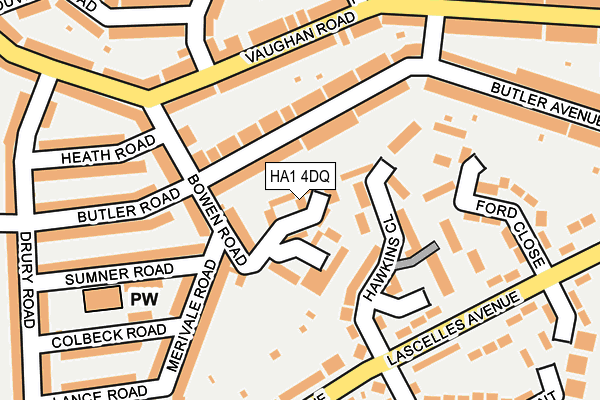 HA1 4DQ map - OS OpenMap – Local (Ordnance Survey)