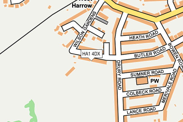 HA1 4DX map - OS OpenMap – Local (Ordnance Survey)