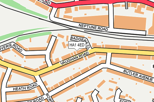 HA1 4ED map - OS OpenMap – Local (Ordnance Survey)