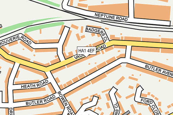 HA1 4EF map - OS OpenMap – Local (Ordnance Survey)