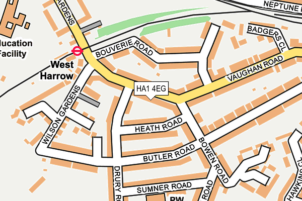 HA1 4EG map - OS OpenMap – Local (Ordnance Survey)