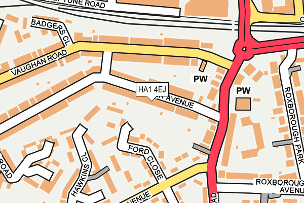 HA1 4EJ map - OS OpenMap – Local (Ordnance Survey)