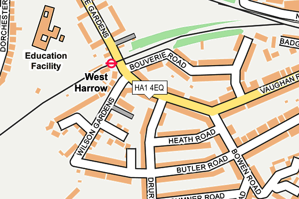 HA1 4EQ map - OS OpenMap – Local (Ordnance Survey)