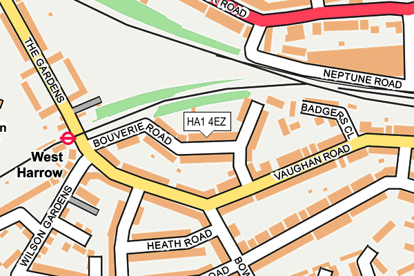 HA1 4EZ map - OS OpenMap – Local (Ordnance Survey)