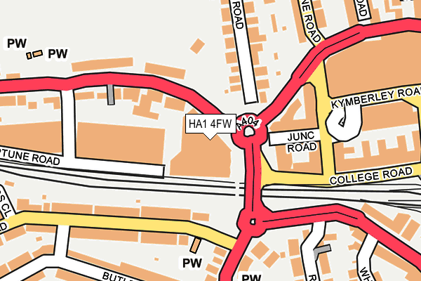 HA1 4FW map - OS OpenMap – Local (Ordnance Survey)