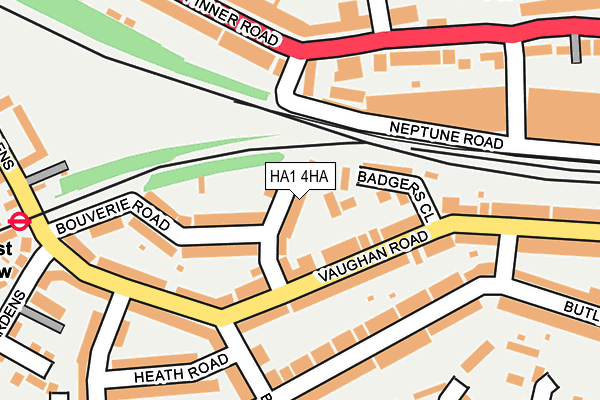HA1 4HA map - OS OpenMap – Local (Ordnance Survey)