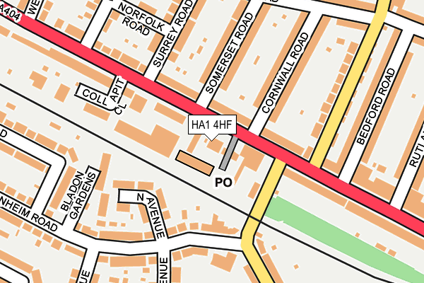 HA1 4HF map - OS OpenMap – Local (Ordnance Survey)