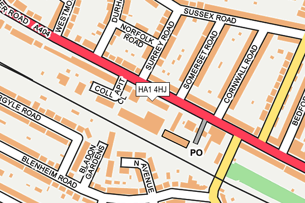 HA1 4HJ map - OS OpenMap – Local (Ordnance Survey)