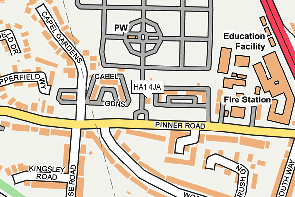 HA1 4JA map - OS OpenMap – Local (Ordnance Survey)