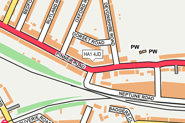 HA1 4JD map - OS OpenMap – Local (Ordnance Survey)