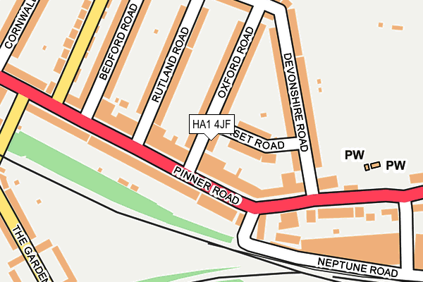 HA1 4JF map - OS OpenMap – Local (Ordnance Survey)