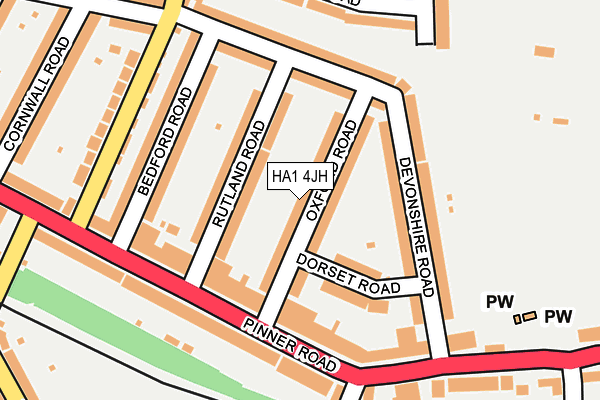 HA1 4JH map - OS OpenMap – Local (Ordnance Survey)