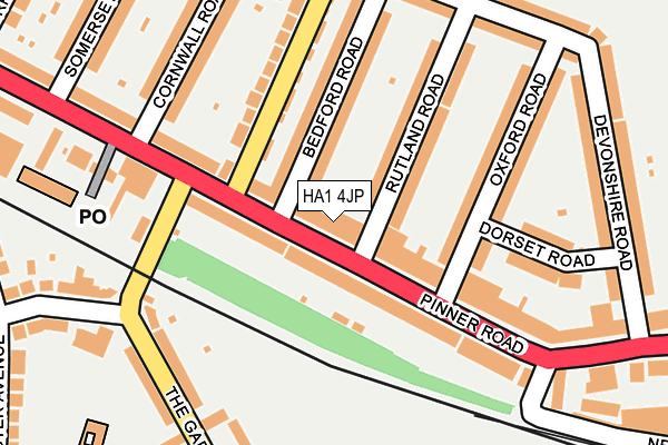 HA1 4JP map - OS OpenMap – Local (Ordnance Survey)