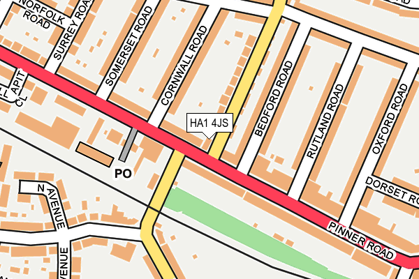 HA1 4JS map - OS OpenMap – Local (Ordnance Survey)