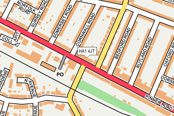 HA1 4JT map - OS OpenMap – Local (Ordnance Survey)