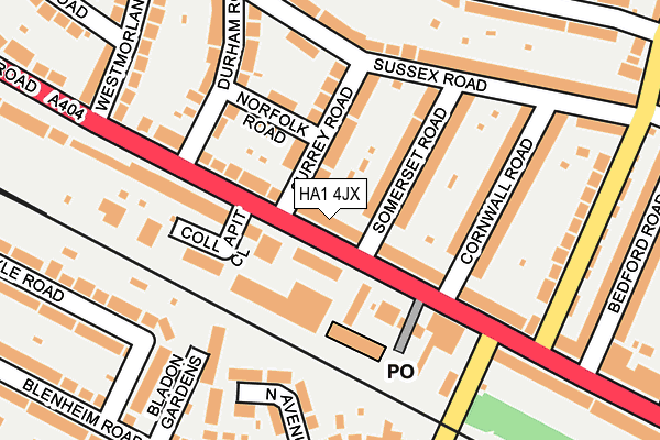HA1 4JX map - OS OpenMap – Local (Ordnance Survey)