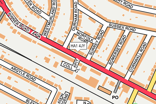 HA1 4JY map - OS OpenMap – Local (Ordnance Survey)