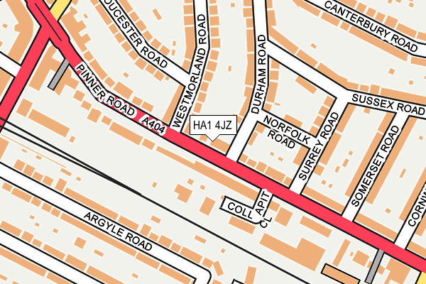 HA1 4JZ map - OS OpenMap – Local (Ordnance Survey)