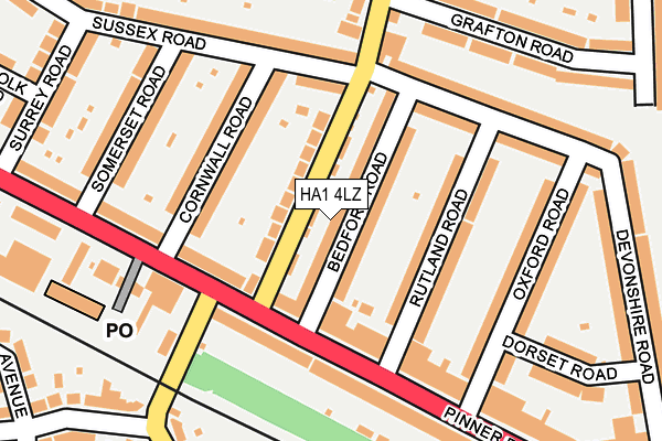 HA1 4LZ map - OS OpenMap – Local (Ordnance Survey)