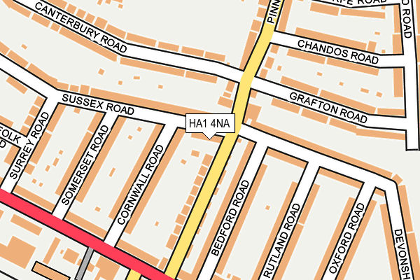 HA1 4NA map - OS OpenMap – Local (Ordnance Survey)