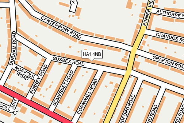 HA1 4NB map - OS OpenMap – Local (Ordnance Survey)