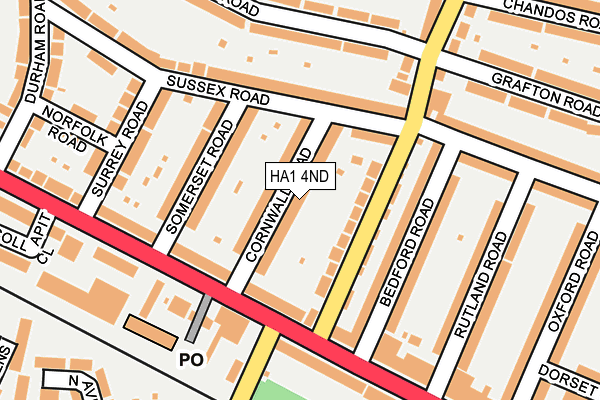 HA1 4ND map - OS OpenMap – Local (Ordnance Survey)