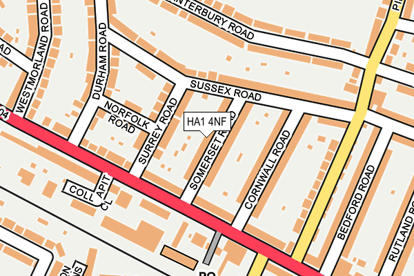 HA1 4NF map - OS OpenMap – Local (Ordnance Survey)