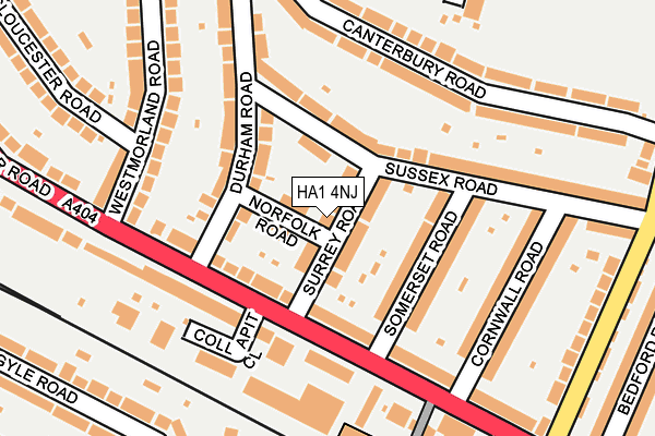 HA1 4NJ map - OS OpenMap – Local (Ordnance Survey)