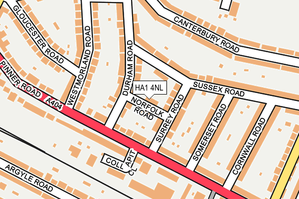 HA1 4NL map - OS OpenMap – Local (Ordnance Survey)