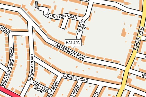 HA1 4PA map - OS OpenMap – Local (Ordnance Survey)
