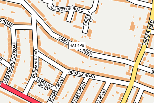 HA1 4PB map - OS OpenMap – Local (Ordnance Survey)