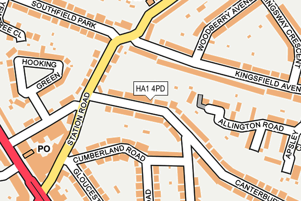 HA1 4PD map - OS OpenMap – Local (Ordnance Survey)
