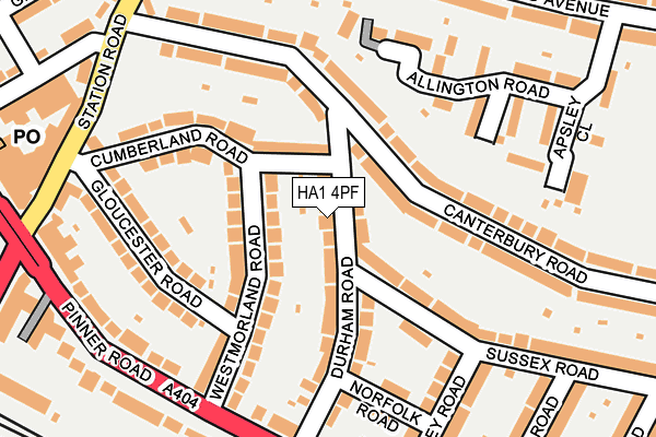 HA1 4PF map - OS OpenMap – Local (Ordnance Survey)
