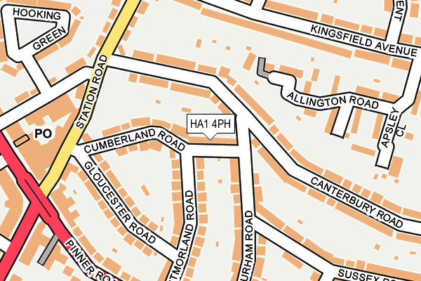 HA1 4PH map - OS OpenMap – Local (Ordnance Survey)