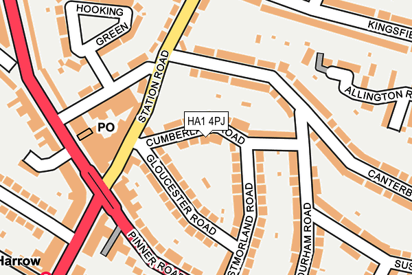 HA1 4PJ map - OS OpenMap – Local (Ordnance Survey)