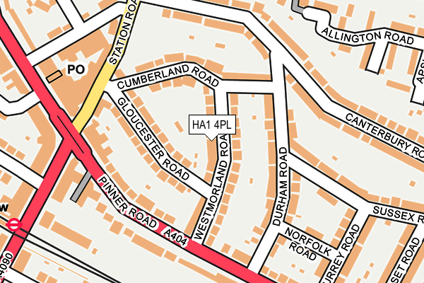 HA1 4PL map - OS OpenMap – Local (Ordnance Survey)