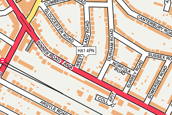 HA1 4PN map - OS OpenMap – Local (Ordnance Survey)