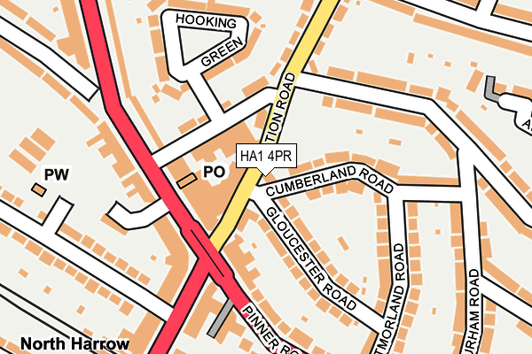HA1 4PR map - OS OpenMap – Local (Ordnance Survey)