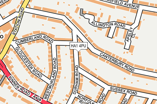 HA1 4PU map - OS OpenMap – Local (Ordnance Survey)