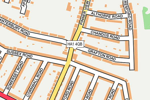 HA1 4QB map - OS OpenMap – Local (Ordnance Survey)