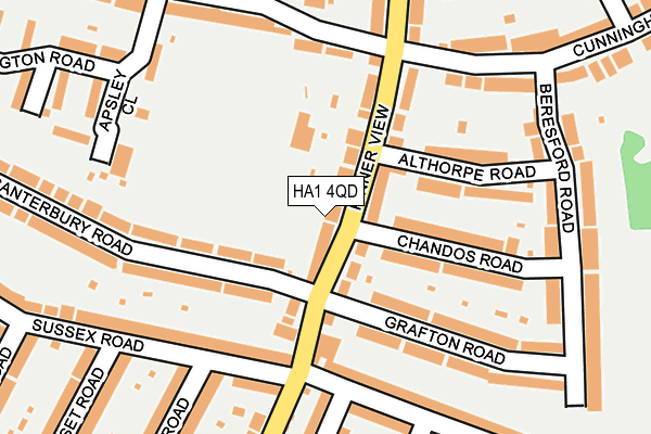 HA1 4QD map - OS OpenMap – Local (Ordnance Survey)