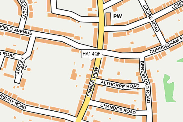 HA1 4QF map - OS OpenMap – Local (Ordnance Survey)