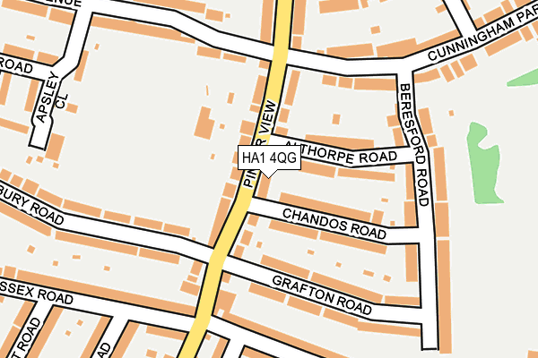 HA1 4QG map - OS OpenMap – Local (Ordnance Survey)
