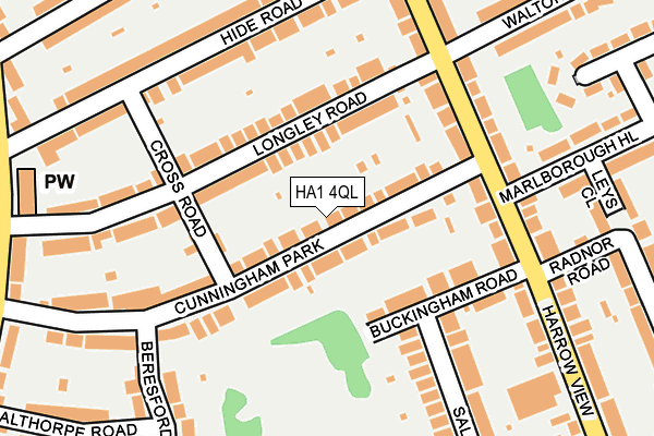 HA1 4QL map - OS OpenMap – Local (Ordnance Survey)